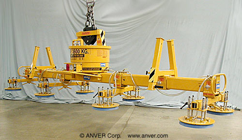 ANVER Eight Pad Heavy Duty Mechanical Lifter for Lifting & Handling Steel Plate 18 ft x 8 ft (5.5 m x 2.4 m) up to 8000 lb (3629 kg)